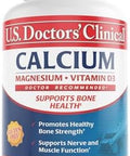 U.S. Doctors' Clinical 1200Mg Calcium Citrate & Calcium Carbonate Supplement W/Vitamin D3 & Magnesium - Support For Bone Strength, Muscles & Nerves - Vegan, Non-Gmo - 60 Tablets[1-Month Supply]
