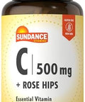 Sundance Vitamin C With Rose Hips 500Mg 90 Vegetarian Tablets Essential Vitamin Vegetarian Nongmo And Gluten Supplement