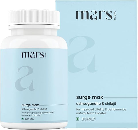Mars Natural Surgemax Caps Powered With Shilajit And Safed Musli Natural Energy Booster StrengthStaminaImmunity - 60 N (Pack Of 2)