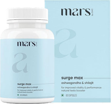 Mars Natural Surgemax Caps Powered With Shilajit And Safed Musli Natural Energy Booster StrengthStaminaImmunity - 60 N (Pack Of 2)