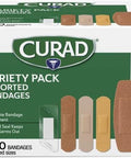 Curad Assorted Adhesive Bandages 4-Sided Seal Variety Pack 200 Count (Pack of 1)