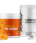Raw Nutrition Creatine Monohydrate & Orange Pre-Workout Powder Bundle