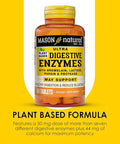 Mason Natural Plantbased Ultra Digestive Enzymes With Bromelain Lactase & Papain Supports Digestion & Bloating Relief 60 Capsules Pack Of 3