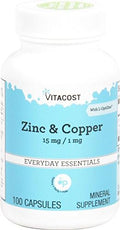 Vitacost Zinc and Copper 15 mg / 1 mg 100 Capsules