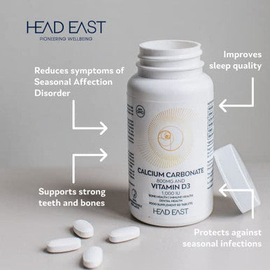 Head East Calcium Carbonate 800mg & Vitamin D3 1000 IU