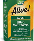 Nature'S Way Alive Adult Ultra Multivitamin, Promotes Energy Metabolism, Heart & Muscle Function, With B-Vitamins Including Methylated B12, Gluten Free, 60 Tablets (Packaging May Vary)