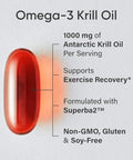 Sports Research Antarctic Krill Oil Omega 3 1000Mg (Double Strength) With Phospholipids Choline & Astaxanthin Triple Strength Omega 3 Fish Oil Single-Source Wild Alaska Pollock 1250Mg Vitamin D3 K