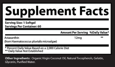 Research Labs Triple Strength Natural Astaxanthin 12Mg Softgels + Extra Bottle Organic Coconut Oil For Enhanced Absorption Powerful Antioxidant Supports Eye Joint & Heart Health 120 Total Softgels