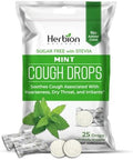 Herbion Naturals Cough Drops Sugar With Stevia Dietary Supplement Soothes Cough For Adults & Children Over 6 Years 25 Drops (125 Count (Pack Of 5) Mint)