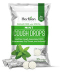 Herbion Naturals Cough Drops With Natural Mint Flavor Sugar With Stevia Dietary Supplement Soothes Cough For Adults & Children Over 6 Years 25 Drops No Artificial Flavor Or Color