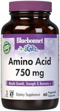 Bluebonnet Nutrition Amino Acid 750Mg High Potency For Muscle Health Soy Gluten Nongmo Kosher Dairy White 60 Vegetable Capsules 15 Servings