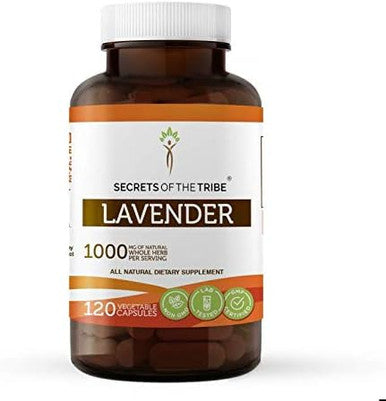 Secrets of the Tribe Lavender 120 Capsules, 800 mg, Lavender (Lavandula angustifolia, Lavandula x Intermedia) Dried Flowers (120 Capsules)