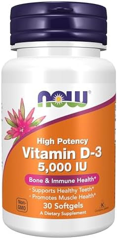 Now Vitamin D3 5000 Iu 30 Softgels