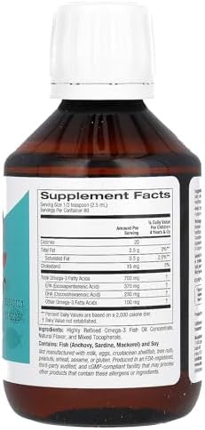 California Gold Nutrition Norwegian Kids Omega3 Fish Oil Natural Lemon 6.7 Fl Oz. (200 Ml)