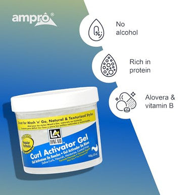 Ampro Longaid Activator Gel Enriched With Aloe Vera Protein And Vitamin B Complex Brings Essential Moisture To Strands Defines Your Natural Curls Regular 32 Oz