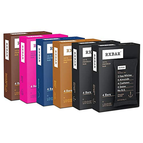 RXBAR Protein Bar, Variety Pack, 5 Flavors (6 Boxes, 24 Bars)