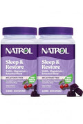 Natrol Sleep & Restore Magnesium Glycinate Blend Gummies Magnesium For Sleep Aids For Adults Melatonin-Free Cherry Flavored 30 Day Supply 60 Gummies (Pack Of 2)