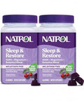 Natrol Sleep & Restore Magnesium Glycinate Blend Gummies Magnesium For Sleep Aids For Adults Melatonin-Free Cherry Flavored 30 Day Supply 60 Gummies (Pack Of 2)