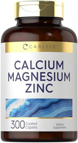 Carlyle Calcium Magnesium Zinc 300 Caplets Vegetarian, Non-Gmo, Gluten Supplement