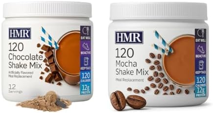 HMR 120 Chocolate & Mocha Shake Meal Replacement Powder | 12g Protein per Serving | Low Calorie Nutritional Drink for Healthy Weight Loss | 12 Servings Each | Delicious Chocolate & Mocha Flavors