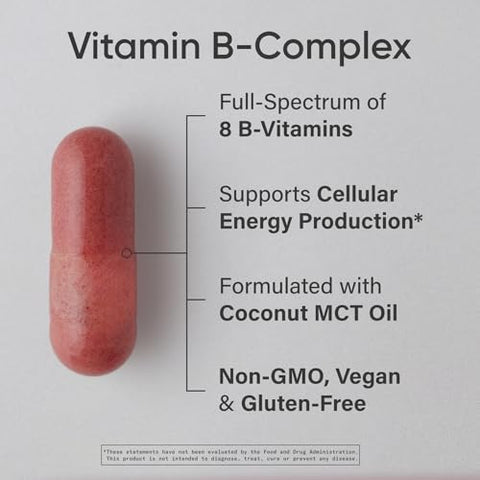 Sports Research Vitamin B-Complex - Full Spectrum Of B Vitamins 90 Liquid Veggie Capsules