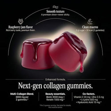 Wellneum Collagen Peptides Gummies Sugar Free 3000Mg Multi Collagen Blend For Hair Skin & Nails Support + 1500Mg Keratin + 3000Mcg Biotin Hyaluronic Acid Vitamin C & Zinc 60 Gummies (Packaging May Vary)