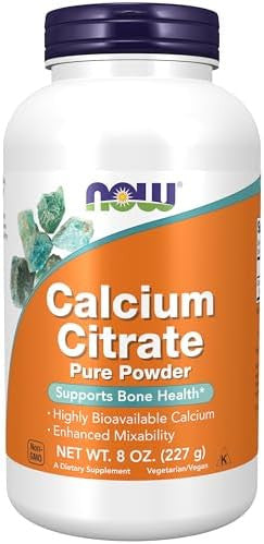 Now Foods Supplements Calcium Citrate Powder Highly Bioavailable Calcium Supports Bone Health 8Ounce