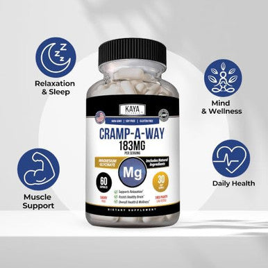 Kaya Naturals Cramp A Way Magnesium Glycinate Daily Supplement Formula