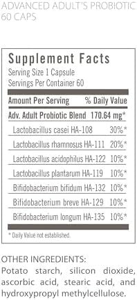 Flora Advanced Adult'S Probiotic Daily Probiotic For Ages 55 & Up Supports Gut & Digestive Health 34 Billion Cfu Keep Chilled Vegetarian & Gluten 60 Capsules