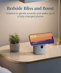 Anjank White Noise Sound Machine With Wireless Charger Stand 20 Soothing Sleep Sounds 32-Levels Volume Auto-Off Timer Magnetic Charging For Iphone White Noise Machine For Adults Home Travel