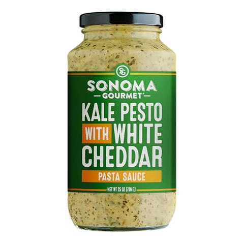 Sonoma Gourmet Pasta Sauce Variety Pack | 6 Flavors: Lemon Herb Ricotta, Vodka Cream, Kale Pesto, Creamy Tomato Parmesan, Cherry Tomato Basil & Roasted Garlic | No Sugar Added | Non-GMO | 25oz Jars