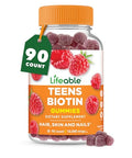 Lifeable Teens Biotin 10000mcg Gummies Vitamin B7 Vegan Biotin Supplement Great Tasting Biotin Gummies for Hair Growth Healthy Skin and Nails Biotin Vitamins for Teens 90 Gummies