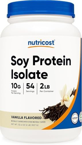 Nutricost Soy Protein Powder 2 Lb Vanilla 10 Grams Of Protein Per Serving Vegetarian Nongmo & Gluten