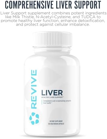 Revive Md Natural Liver Cleanse Detox & Repair Pills Liver Health Support Formula - Milk Thistle Liver Defense Supplement - Inflammation Reducer & Promotes Healthy Liver Function - 120 Capsules