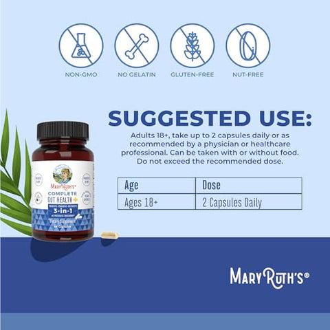 Maryruth'S Complete Gut Health Capsules 5 Probiotic Blend Butyrate Corebiome Vegan Gut Support Support Gastrointestinal Health & Microbiome 2 Capsules Daily 30 Servings
