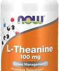 Now Foods Supplements Ltheanine 100 Mg With Decaf Green Tea Stress Management 90 Veg Capsules