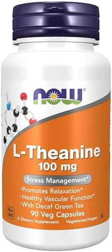 Now Foods Supplements Ltheanine 100 Mg With Decaf Green Tea Stress Management 90 Veg Capsules