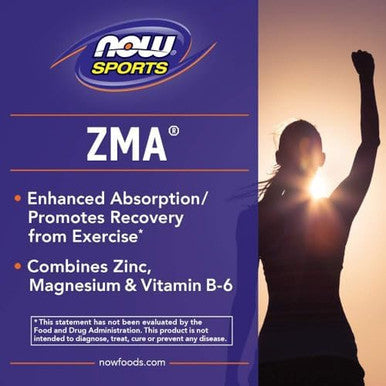 Now Foods Sports Nutrition, Zma (Zinc, Magnesium And Vitamin B-6), Enhanced Absorption, Sports Recovery, 90 Capsules