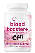 Micro Ingredients Blood Booster Iron Supplement 60 Veggie Capsules 14-In-1 Iron Bisglycinate With Folate Vitamins B C Gentle Formula Without Side Effects Red Blood Cell & Anemia Support