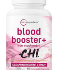 Micro Ingredients Blood Booster Iron Supplement 60 Veggie Capsules 14-In-1 Iron Bisglycinate With Folate Vitamins B C Gentle Formula Without Side Effects Red Blood Cell & Anemia Support