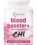 Micro Ingredients Blood Booster Iron Supplement 60 Veggie Capsules 14-In-1 Iron Bisglycinate With Folate Vitamins B C Gentle Formula Without Side Effects Red Blood Cell & Anemia Support
