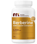 Micro Ingredients Berberine Hcl With Ceylon Cinnamon 1500 Mg Per Serving 240 Vegetarian Capsules Berberine Supplement With Ceylon Cinnamon & Chromium Non-Gmo