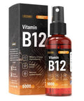 B12 Liquid Spray Vitamin B12 Drops for Energy and Nerve Function Support Brain Memory Mood Immune System with B12 Sublingual Vitamins Maximum Strength Vegan B12 Supplement 2 Fl Oz