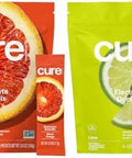 Cure Hydration Bundle Plantbased Electrolyte Drink Mix No Added Sugar Fsahsa Dehydration Relief Powder Made With Coconut Water Vegan 28 Packets Blood Orange & Lime