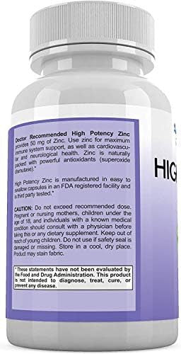 Zinc 50Mg - Zinc Picolinate Immune Health Support Supplement 120 Veggie Capsules For Adults And Kids Vitamin, Well-Absorbed High Potency Pure Zinc Supplements - 50Mg Per Serving