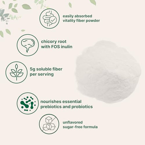 Micro Ingredients Vitality Prebiotic Fiber Powder 1Lb Easy Mix Powder For Digestive & Gut Health Daily Prebiotic Soluble Fiber Supplement For Women And Men Unflavored Sugar Free & Vegan