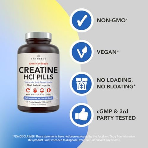 Amandean Magnesium Complex & Premium Creatine Hcl Bundle. Branded & Studied. Usamade Concret. Highabsorption Magnesium Threonate Glycinate & Malate. Lean Muscle. Energy. Cognition Memory & Sleep