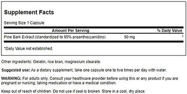 Swanson Pine Bark Extract 50 Milligrams 100 Capsules