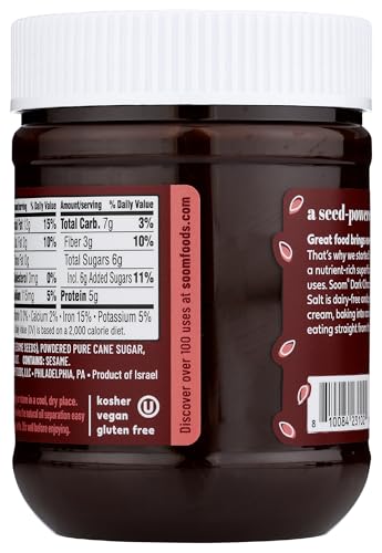 Soom Foods Tahini Dark Chocolate Sea Salt 12 Ounce