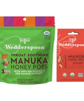 Wedderspoon Organic Manuka Honey Lollipops Variety Pack (24 Count, Pack of 1) and Manuka Honey Drops Ginger & Echinacea (20 Count, Pack of 1) -Genuine New Zealand Honey, Perfect Remedy For Dry Throats